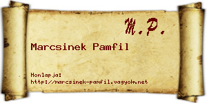 Marcsinek Pamfil névjegykártya